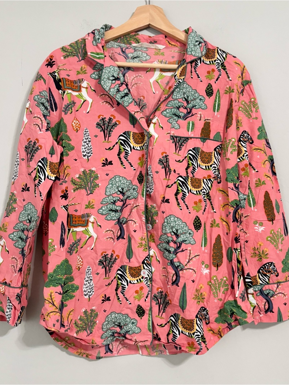 Anthropologie + Printfresh Jungle Animal Print Button Up Cotton Blouse